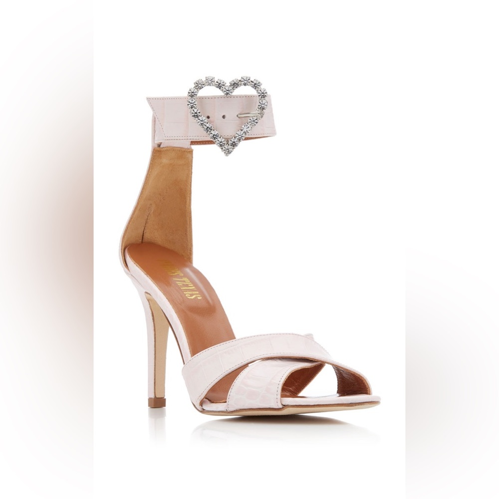 Paris Texas 
Pink Heels with Heart Buckle